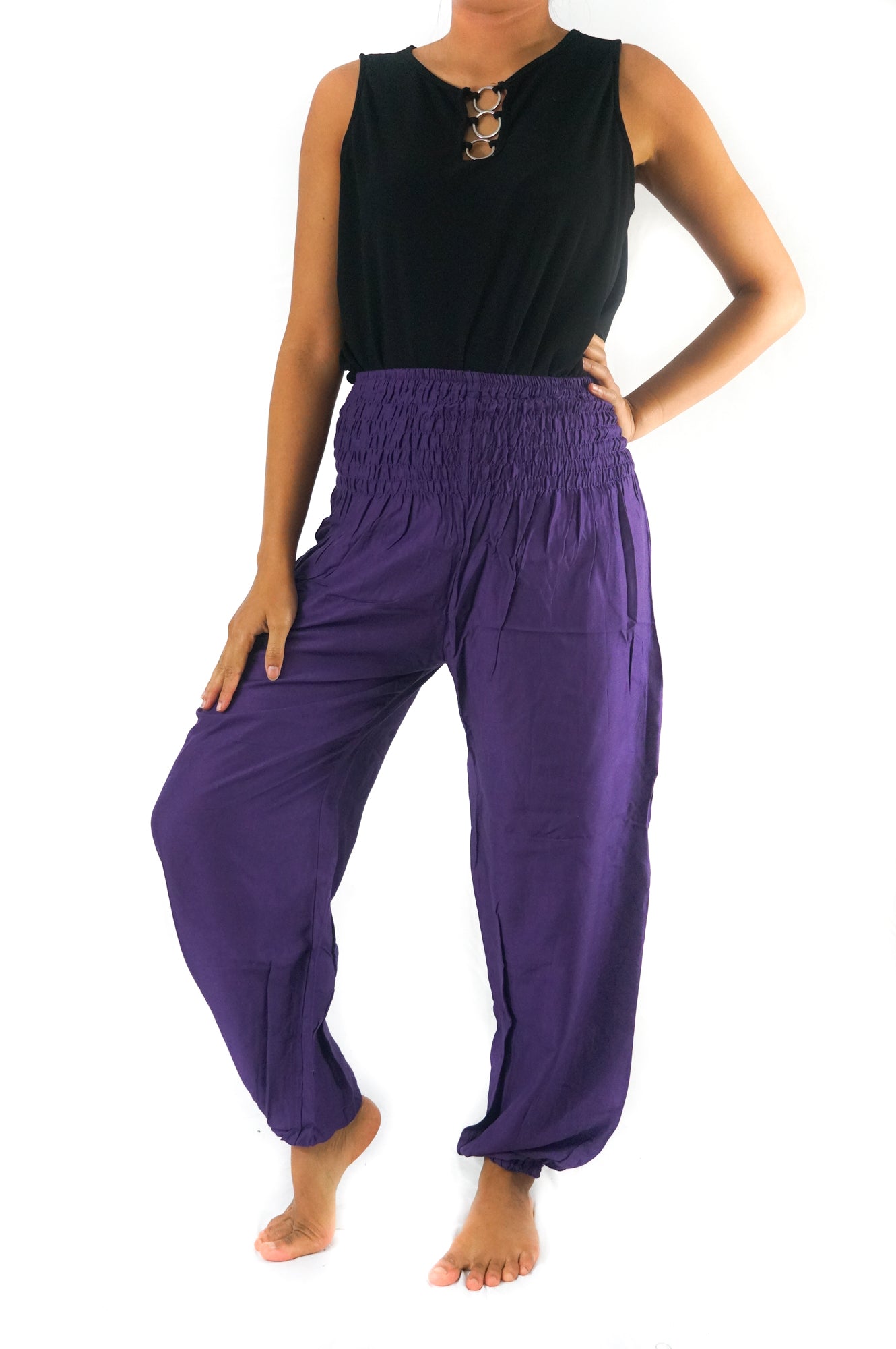 Purple Women Boho Pants Hippie Pants Yoga Pants Harem